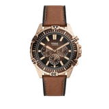 Buy Shop Fossil Garrett Chronograph Brown Dial Brown Leather Strap Watch for Men - FS5867 USA Online