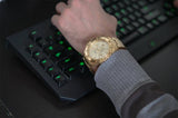 Buy Shop Fossil Garrett Chronograph Gold Dial Gold Steel Strap Watch for Men - FS5772 USA Online