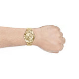 Buy Shop Fossil Garrett Chronograph Gold Dial Gold Steel Strap Watch for Men - FS5772 USA Online