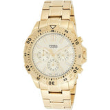 Buy Shop Fossil Garrett Chronograph Gold Dial Gold Steel Strap Watch for Men - FS5772 USA Online
