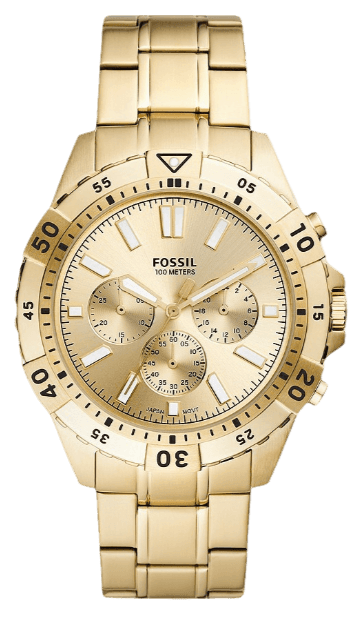 Buy Shop Fossil Garrett Chronograph Gold Dial Gold Steel Strap Watch for Men - FS5772 USA Online