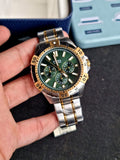 Buy Shop Fossil Garrett Chronograph Green Dial Two Tone Steel Strap Watch for Men - FS5622 USA Online