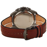 Buy Shop Fossil Garrett Chronograph Grey Dial Brown Leather Strap Watch for Men - FS5770 USA Online