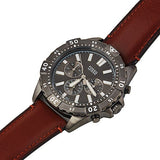 Buy Shop Fossil Garrett Chronograph Grey Dial Brown Leather Strap Watch for Men - FS5770 USA Online