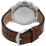 Buy Shop Fossil Garrett Chronograph Blue Dial Brown Leather Strap Watch for Men - FS5625 USA Online