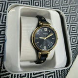 Buy Shop Fossil Georgia Black Dial Black Leather Strap Watch for Women - ES3148 USA Online