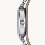 Buy Shop Fossil Georgia Bone Grey Dial Beige Leather Strap Watch for Women - ES2830 USA Online