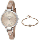 Buy Shop Fossil Georgia Bone Grey Dial Beige Leather Strap Watch for Women - ES2830 USA Online