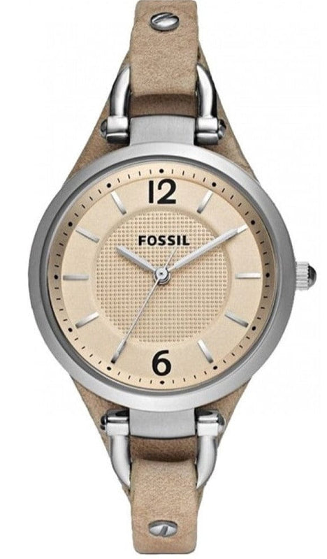 Buy Shop Fossil Georgia Bone Grey Dial Beige Leather Strap Watch for Women - ES2830 USA Online