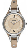 Buy Shop Fossil Georgia Bone Grey Dial Beige Leather Strap Watch for Women - ES2830 USA Online