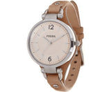 Buy Shop Fossil Georgia Bone Grey Dial Beige Leather Strap Watch for Women - ES2830 USA Online
