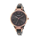 Buy Shop Fossil Georgia Smoke Grey Dial Grey Leather Strap Watch for Women - ES3077 USA Online