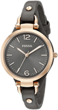Buy Shop Fossil Georgia Smoke Grey Dial Grey Leather Strap Watch for Women - ES3077 USA Online