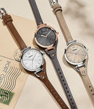 Buy Shop Fossil Georgia White Dial Brown Leather Strap Watch for Women - ES3060 USA Online