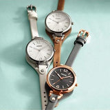 Buy Shop Fossil Georgia White Dial Brown Leather Strap Watch for Women - ES3060 USA Online