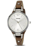 Buy Shop Fossil Georgia White Dial Brown Leather Strap Watch for Women - ES3060 USA Online