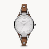 Buy Shop Fossil Georgia White Dial Brown Leather Strap Watch for Women - ES3060 USA Online