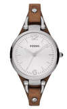 Buy Shop Fossil Georgia White Dial Brown Leather Strap Watch for Women - ES3060 USA Online