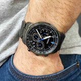 Buy Shop Fossil Goodwin Chrono Analog Black Dial Grey Steel Strap Watch for Men - FS5518 USA Online