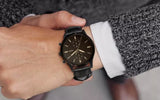 Buy Shop Fossil Goodwin Chronograph Black Dial Black Leather Strap Watch for Men - FS5585 USA Online