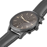 Buy Shop Fossil Goodwin Chronograph Black Dial Black Leather Strap Watch for Men - FS5585 USA Online