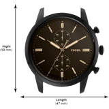 Buy Shop Fossil Goodwin Chronograph Black Dial Black Leather Strap Watch for Men - FS5585 USA Online