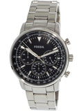 Buy Shop Fossil Goodwin Chronograph Black Dial Silver Steel Strap Watch for Men - FS5412 USA Online