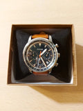 Buy Shop Fossil Goodwin Chronograph Blue Dial Brown Leather Strap Watch for Men - FS5414 USA Online