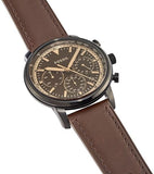 Buy Shop Fossil Goodwin Chronograph Brown Dial Brown Leather Strap Watch for Men - FS5529 USA Online