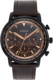 Buy Shop Fossil Goodwin Chronograph Brown Dial Brown Leather Strap Watch for Men - FS5529 USA Online