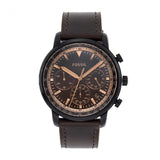 Buy Shop Fossil Goodwin Chronograph Brown Dial Brown Leather Strap Watch for Men - FS5529 USA Online