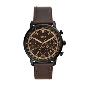 Buy Shop Fossil Goodwin Chronograph Brown Dial Brown Leather Strap Watch for Men - FS5529 USA Online