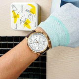 Buy Shop Fossil Goodwin Chronograph White Dial Brown Leather Strap Watch for Men - FS5415 USA Online