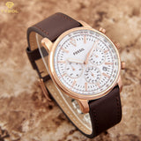 Buy Shop Fossil Goodwin Chronograph White Dial Brown Leather Strap Watch for Men - FS5415 USA Online
