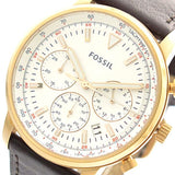 Buy Shop Fossil Goodwin Chronograph White Dial Brown Leather Strap Watch for Men - FS5415 USA Online