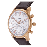 Buy Shop Fossil Goodwin Chronograph White Dial Brown Leather Strap Watch for Men - FS5415 USA Online
