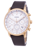 Buy Shop Fossil Goodwin Chronograph White Dial Brown Leather Strap Watch for Men - FS5415 USA Online