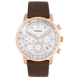 Buy Shop Fossil Goodwin Chronograph White Dial Brown Leather Strap Watch for Men - FS5415 USA Online