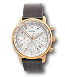 Buy Shop Fossil Goodwin Chronograph White Dial Brown Leather Strap Watch for Men - FS5415 USA Online