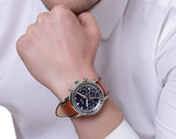 Buy Shop Fossil Goodwin Chronograph Blue Dial Brown Leather Strap Watch for Men - FS5414 USA Online