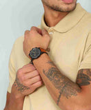 Buy Shop Fossil Goodwin Luggage Chronograph Black Dial Brown Leather Strap Watch for Men - FS5501 USA Online