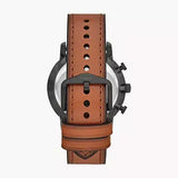 Buy Shop Fossil Goodwin Luggage Chronograph Black Dial Brown Leather Strap Watch for Men - FS5501 USA Online