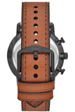 Buy Shop Fossil Goodwin Luggage Chronograph Black Dial Brown Leather Strap Watch for Men - FS5501 USA Online