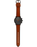 Buy Shop Fossil Goodwin Luggage Chronograph Black Dial Brown Leather Strap Watch for Men - FS5501 USA Online