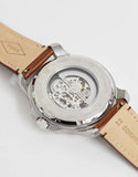 Buy Shop Fossil Grant Automatic Beige Skeleton Dial Brown Leather Strap Watch for Men - ME3099 USA Online