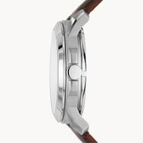 Buy Shop Fossil Grant Automatic Beige Skeleton Dial Brown Leather Strap Watch for Men - ME3099 USA Online