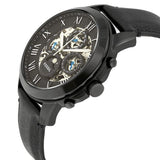 Buy Shop Fossil Grant Automatic Black Dial Black Leather Strap Watch for Men - ME3028 USA Online