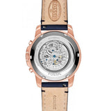 Buy Shop Fossil Grant Automatic Blue Dial Blue Leather Strap Watch for Men - ME3029 USA Online