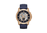 Buy Shop Fossil Grant Automatic Blue Dial Blue Leather Strap Watch for Men - ME3029 USA Online