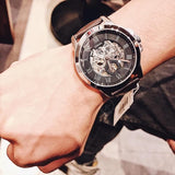Buy Shop Fossil Grant Automatic Skeleton Black Dial Brown Leather Strap Watch for Men - ME3095 USA Online